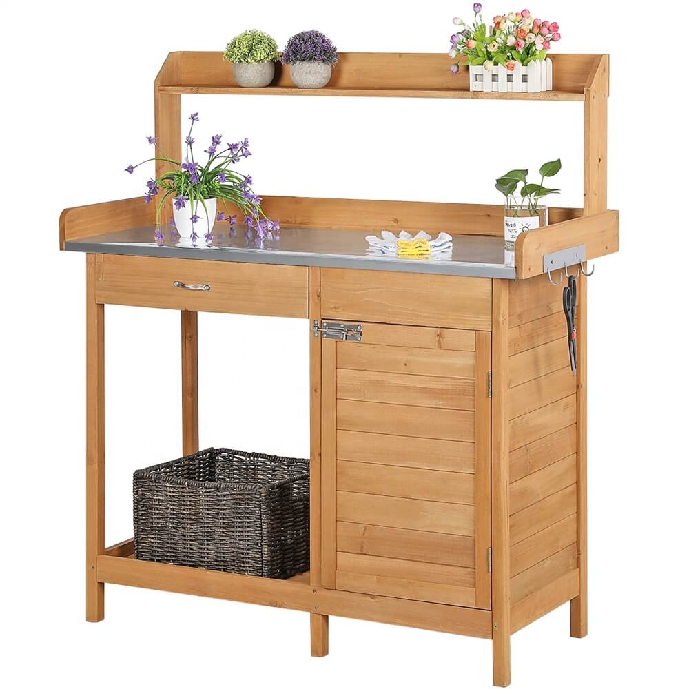 Outdoor Furniture Wood - Bancada de Trabalho em Madeira Maciça