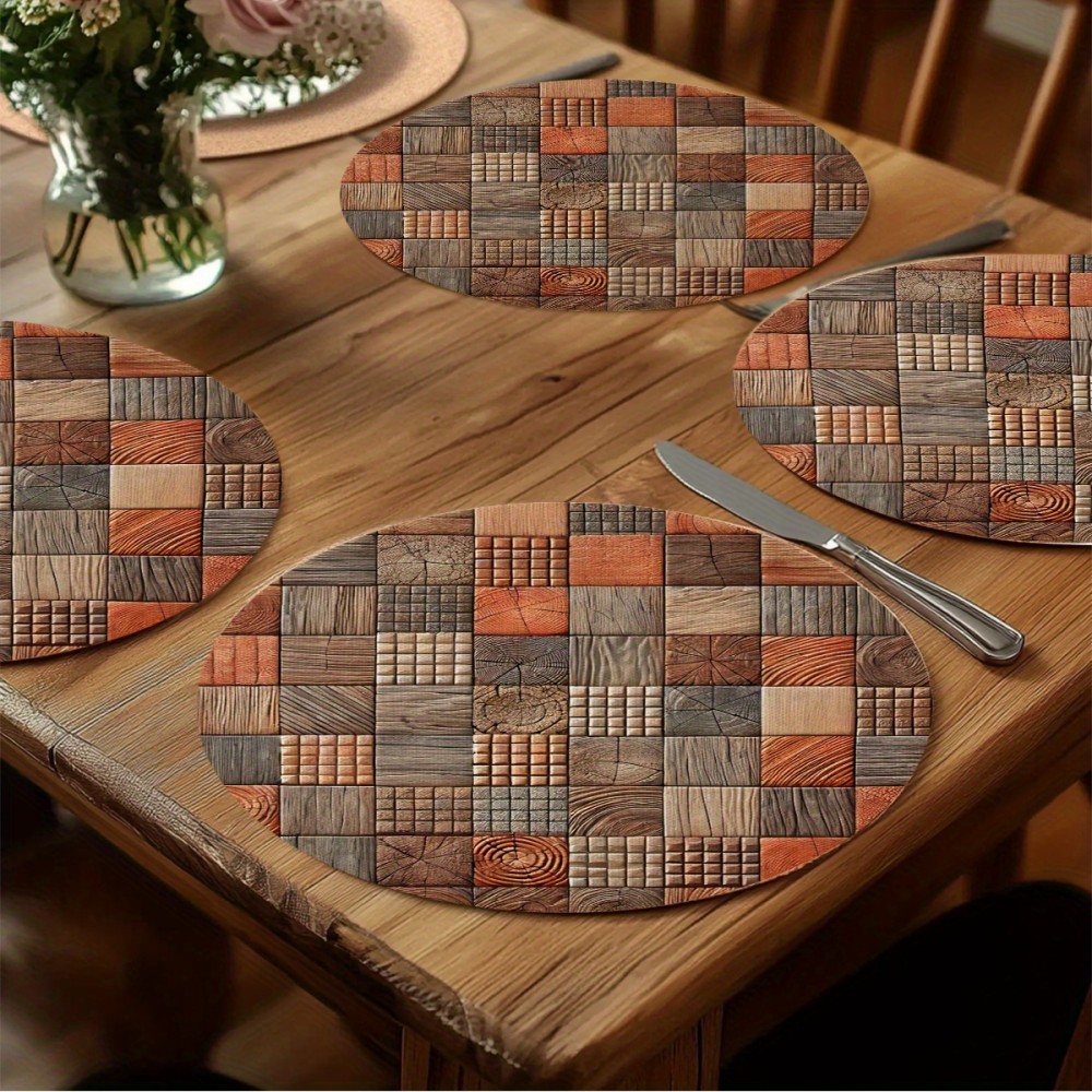 Outdoor Furniture Wood - Vikama redondo placemat conjunto de 4