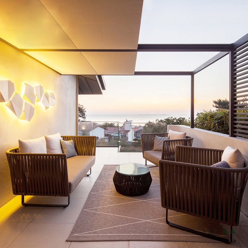 Conjunto de sofá de vime para  - Outdoor Furniture Metal Chairs avaliação e preço