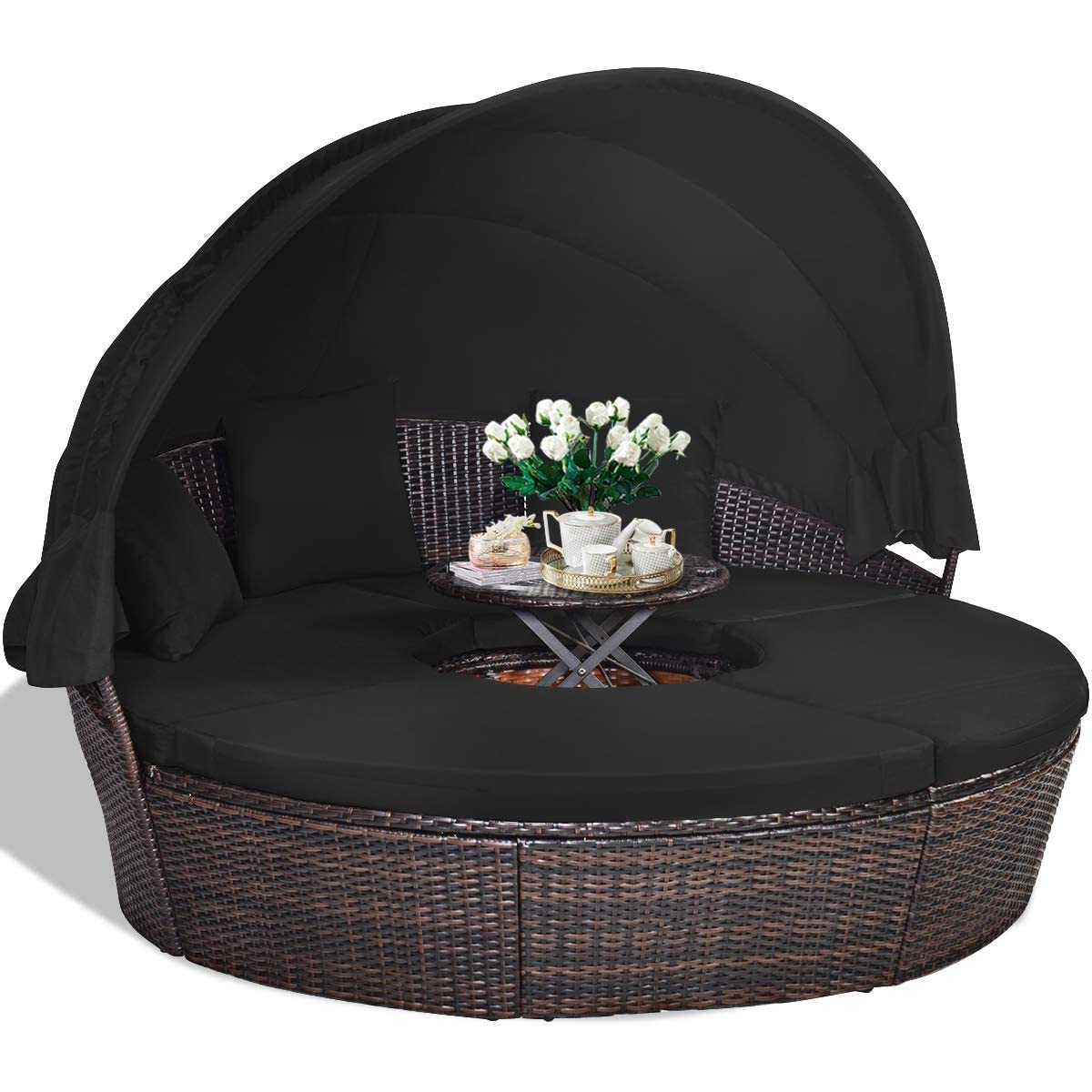 Cama de exterior com toldo, so - Outdoor Daybed Furniture avaliação e preço