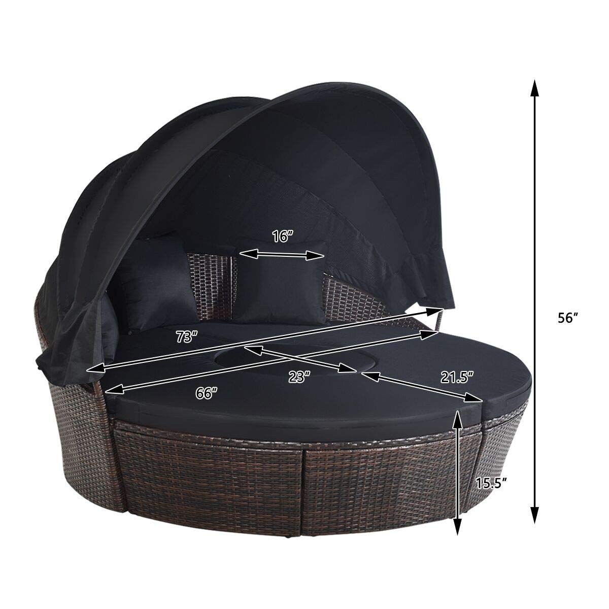 Cama de exterior com toldo, so - Outdoor Daybed Furniture avaliação e preço