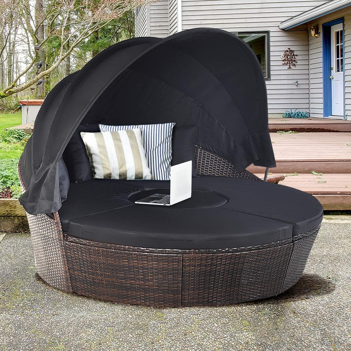 Cama de exterior com toldo, so - Outdoor Daybed Furniture avaliação e preço